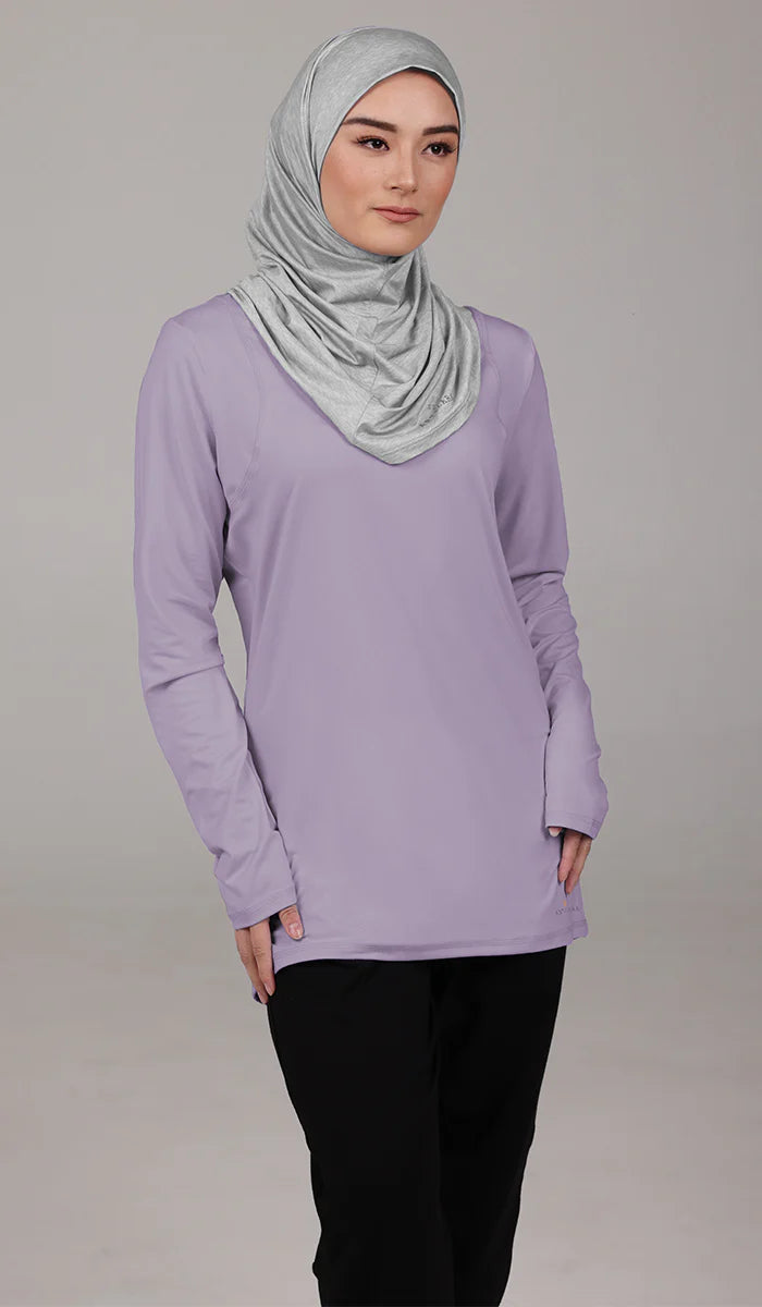 Peachy Soft Long Sleeve Modest T Shirt - Lilac