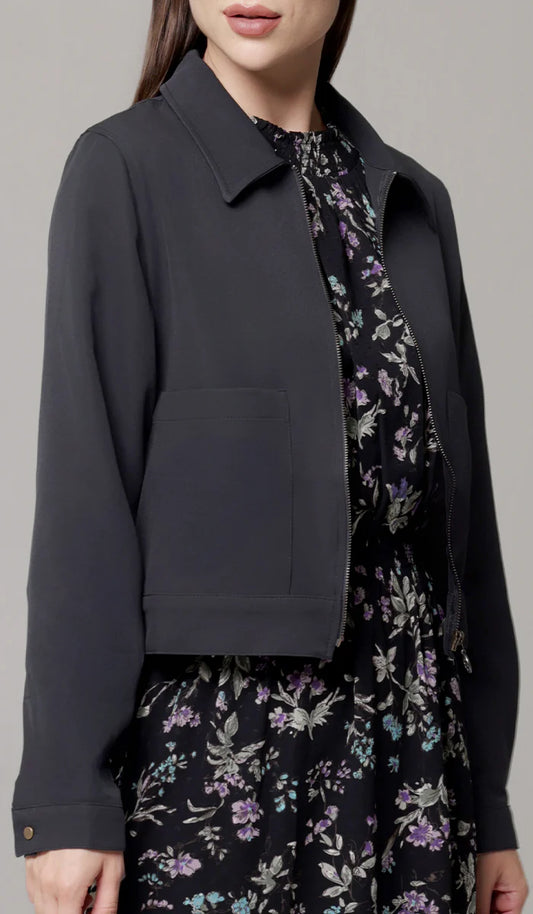 Mia Zipper Front Jacket - Black - FINAL SALE