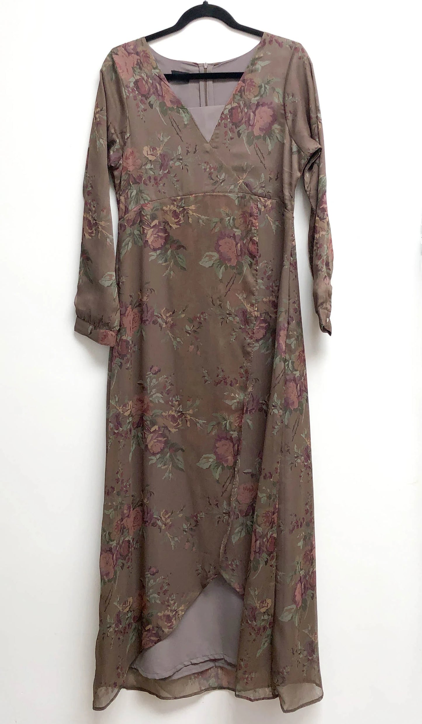 Esra Floral Print Chiffon Maxi Dress Abaya - FINAL SALE