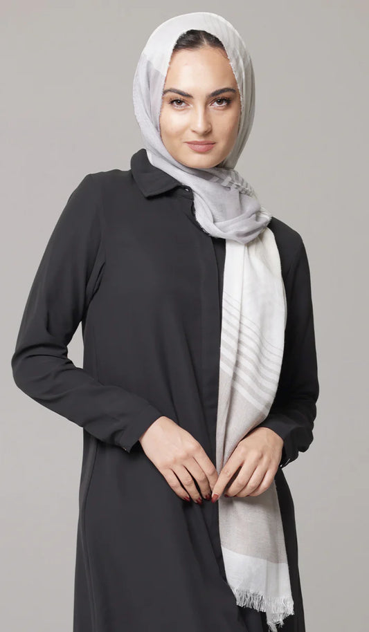 Esha Non-slip Ultralight Wrap Hijab - Gray/Mocha/Cream