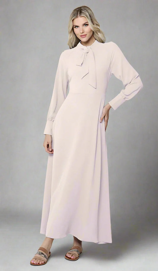 Ayza Modest Long Maxi Dress - Blush - FINAL SALE
