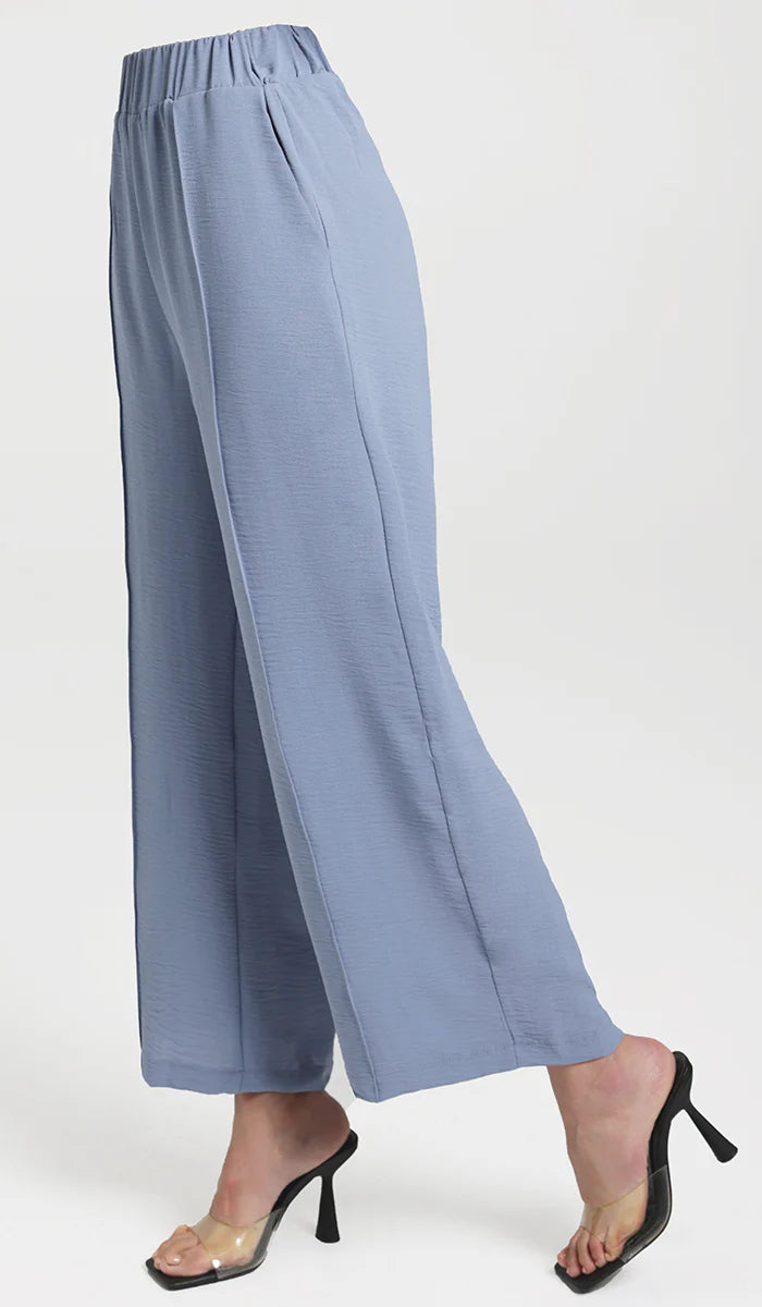 Tina Loose Stretch Wide Leg Pants - Blue - FINAL SALE