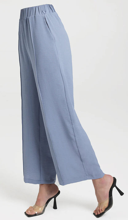 Tina Loose Stretch Wide Leg Pants - Blue - FINAL SALE