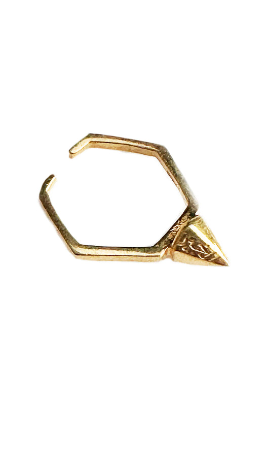 Marwa Gold plated Sterling Silver Adjustable Ring with 99 Names of Allah Engraving - FINAL SALE